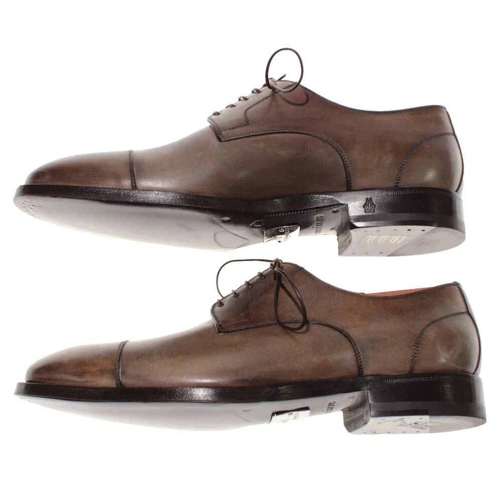 Di Bianco NWD Lace Up Derby Dress Shoes Size 8 US in Brown Leather Made in Italy